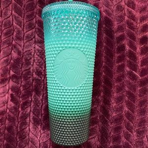 Starbucks Holiday 2022 Green Ombre Gradient Bling Cold Cup Tumbler Venti 24 oz